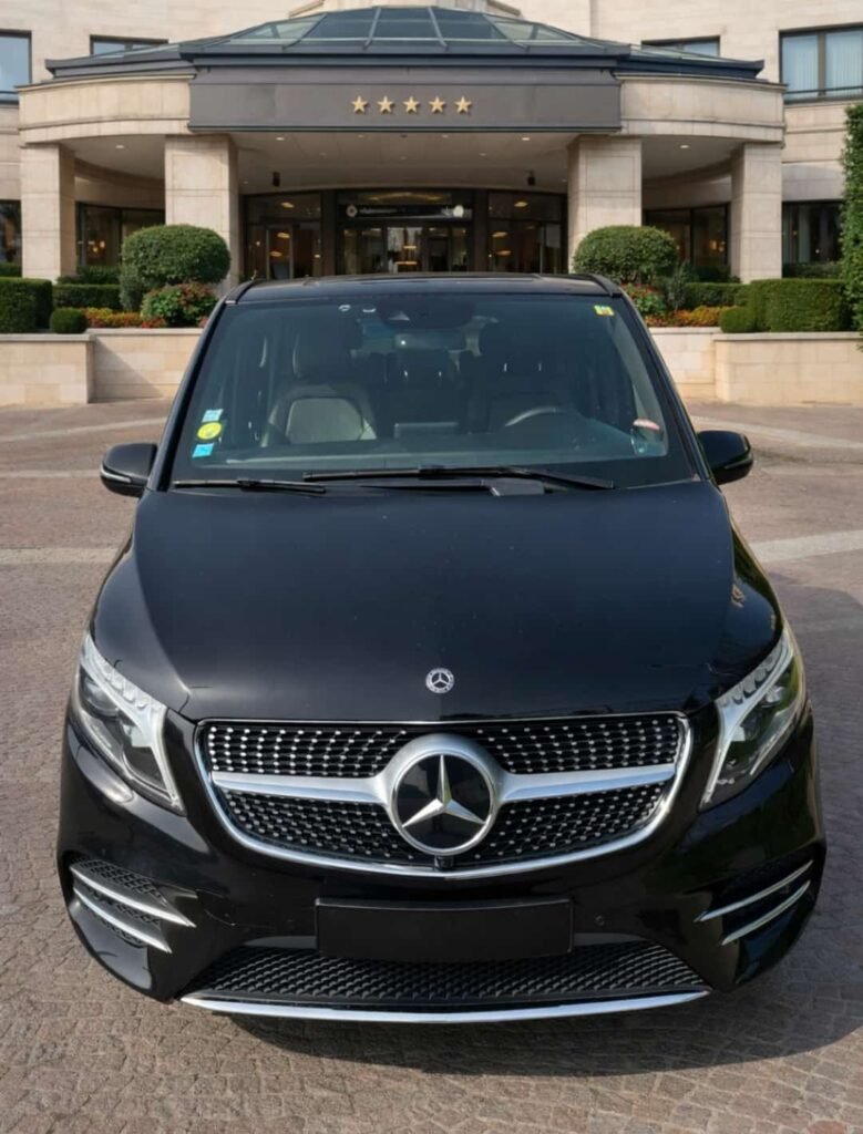 Private Chauffeur Services in Europe with luxury Mercedes vehicle and professional driver for business and leisure travel